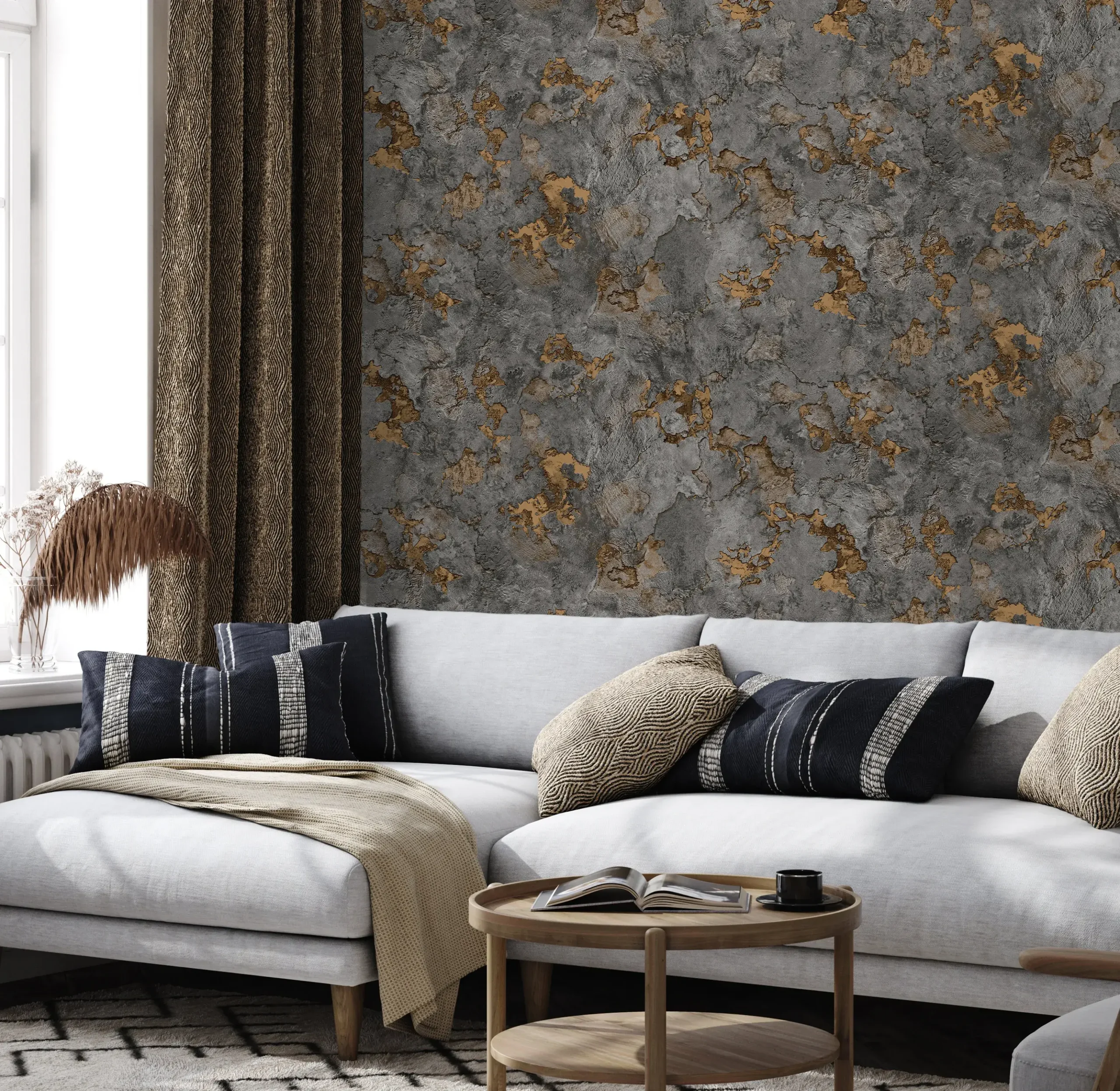 Gray Embossed Wallpaper – Understated Shimmer (24109-4)